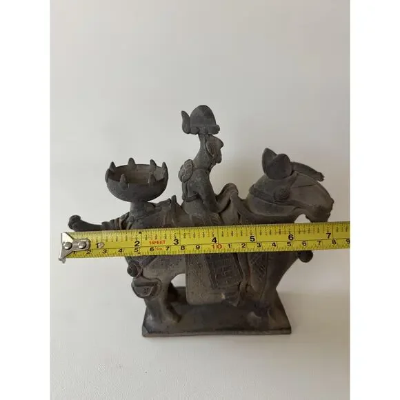 Korean Warrior Sculpture on Horse Clay Vessel Silla Master - Picture 3 of 12